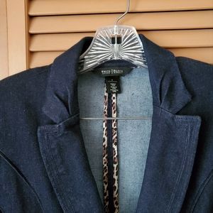 White House Black Market denim blazer